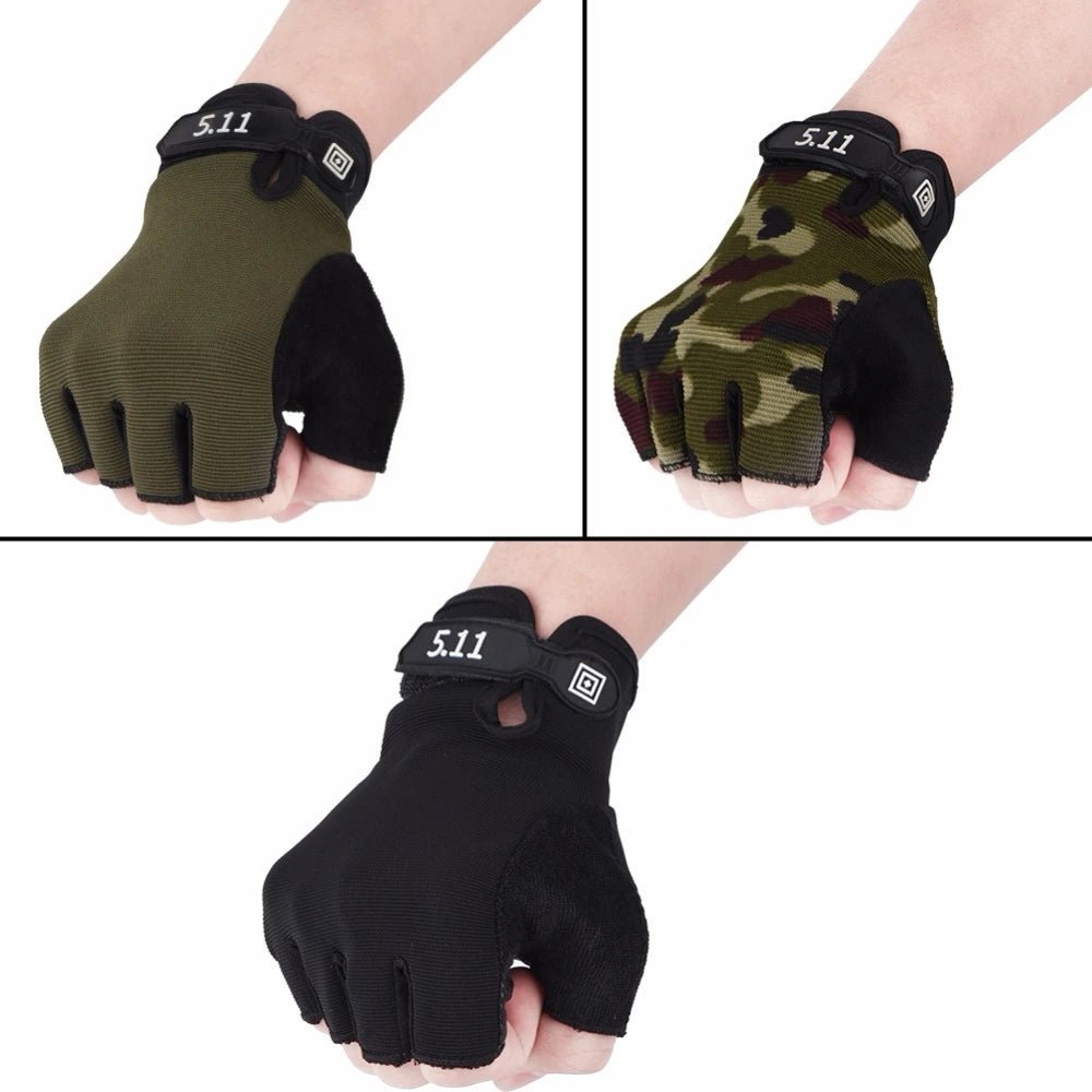 5.11 Tactical Anti-Skid Half Finger Gloves - Breathable Fingerless